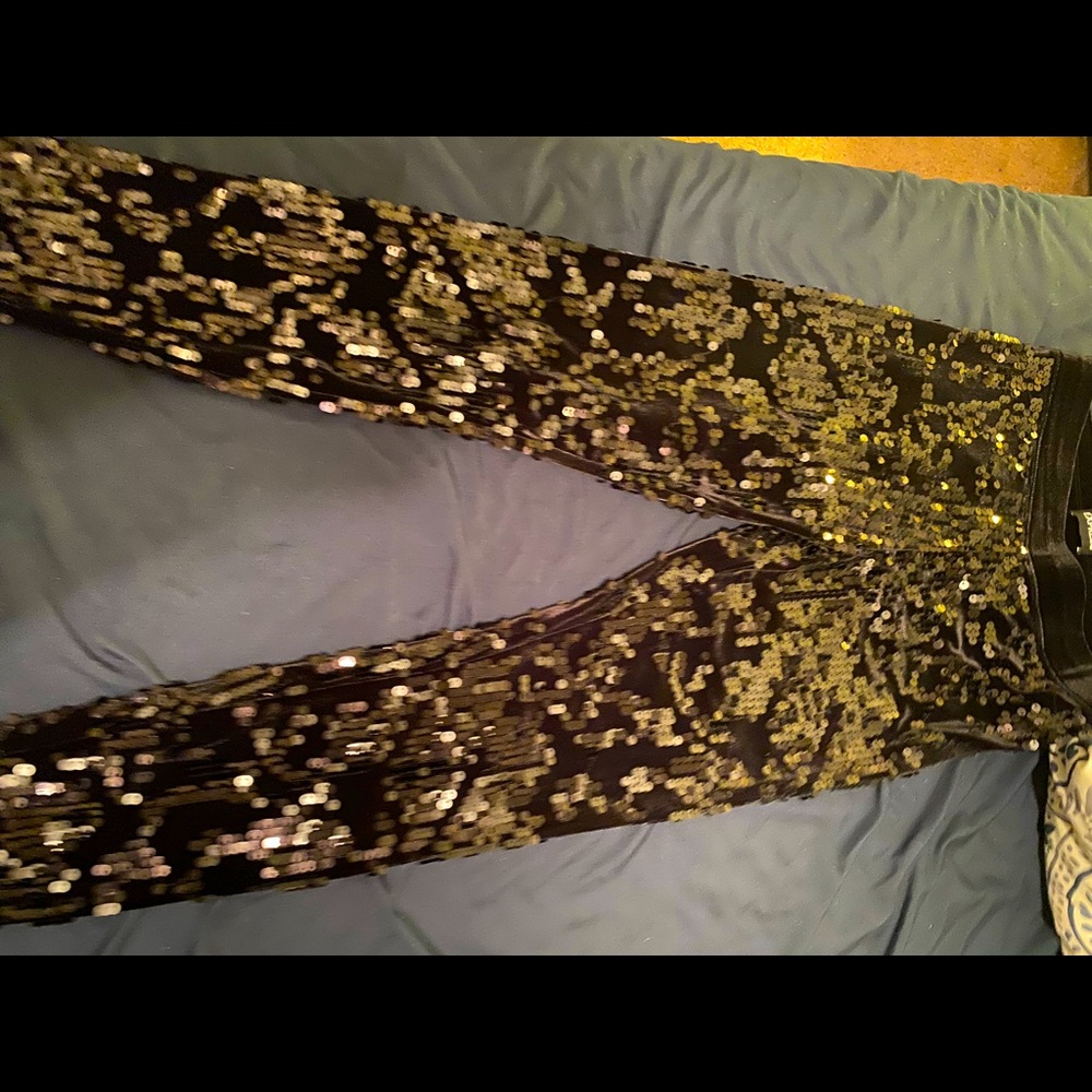 Black sequin express leggings